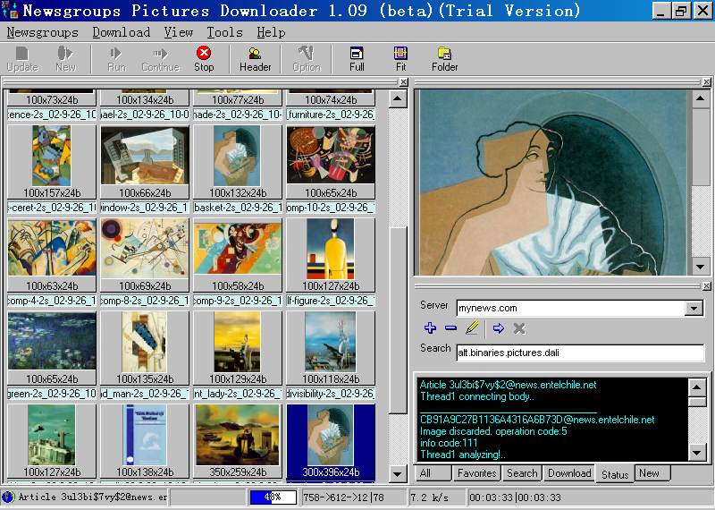 Screenshot of Newsgroups Pictures Downloader 1.09 b3